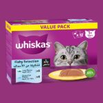 مغلفات ويسكاس سنة  وما فوق تشكيلة من الاسماك بالجلي متعدّدة العبوات